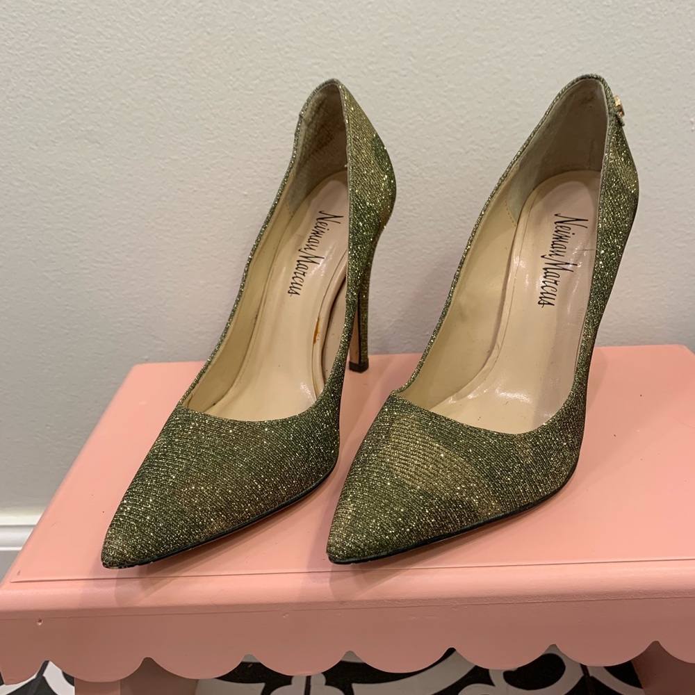 Neiman Marcus Geena Gold Camo Stiletto